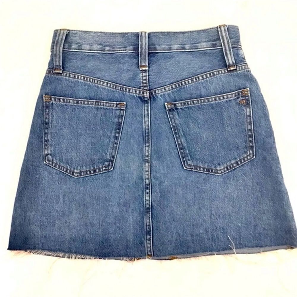 MADEWELL Rigid Denim A-Line Mini Skirt in Lakeline Wash Eco Edition‎ Size 27 - Picture 3 of 8